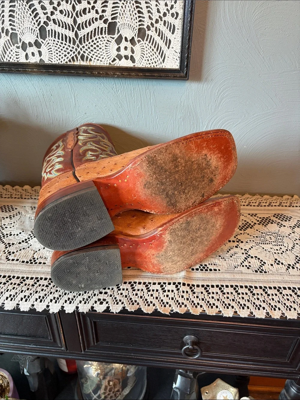 Justin Boots genuine ostrich